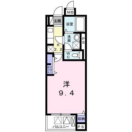 サイドパーク(1K/4階)の間取り写真