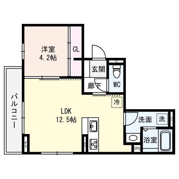 GROWTHマンション(1LDK/3階)の間取り写真