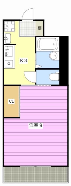 アネックス篠ケ瀬I(1K/2階)の間取り写真