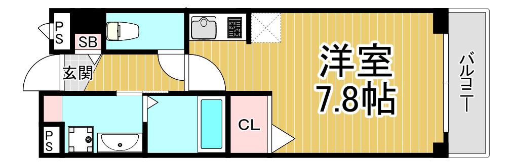 ラポール2(ワンルーム/3階)の間取り写真
