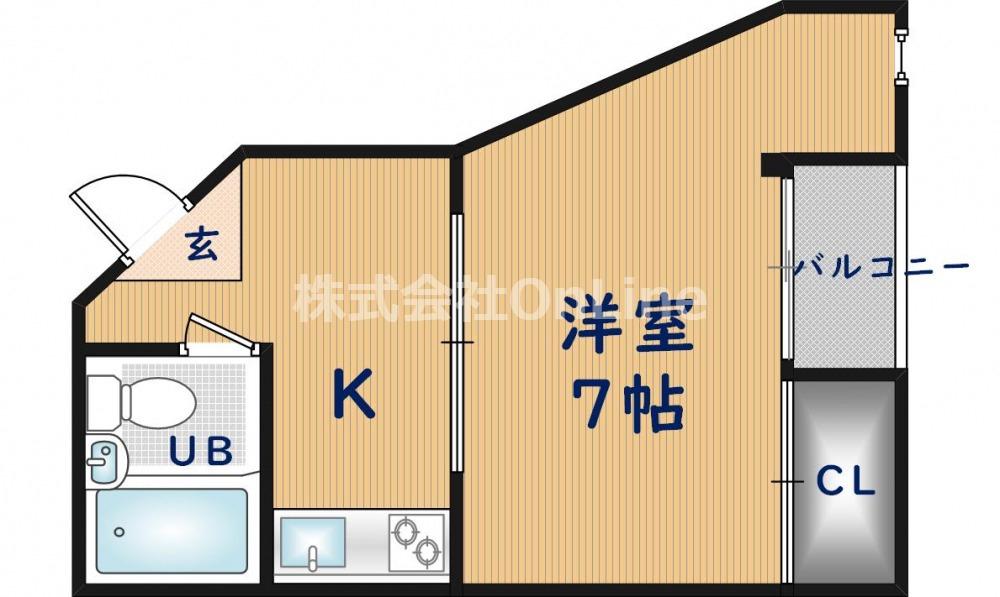 小阪本町ロイヤルハイツ(1K/3階)の間取り写真