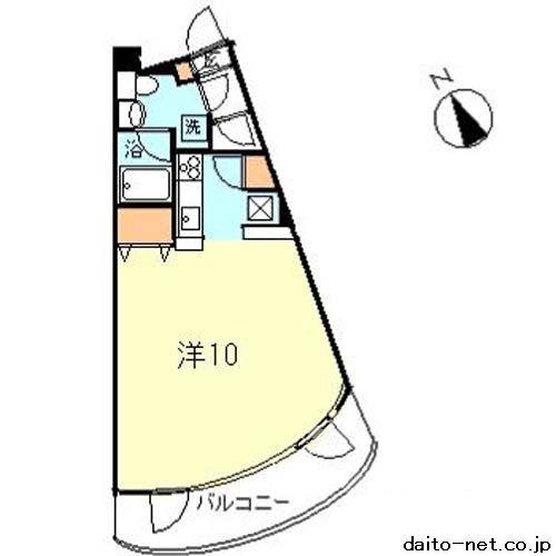ハーベストヒルズ溝の口2(ワンルーム/4階)の間取り写真