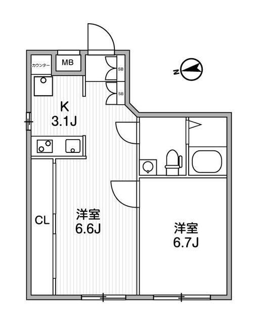 アルティザ新宿落合ソノリテ(1LDK/5階)の間取り写真