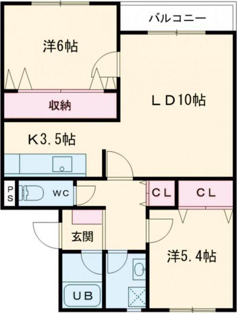 アリスト21(2LDK/3階)の間取り写真