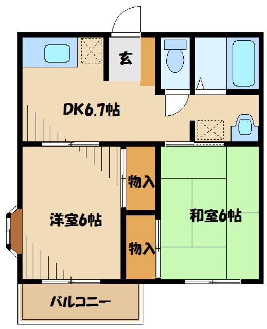 グランメゾン(2DK/1階)の間取り写真