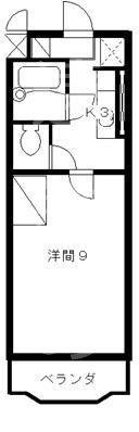 アビタシオンIII(1K/2階)の間取り写真