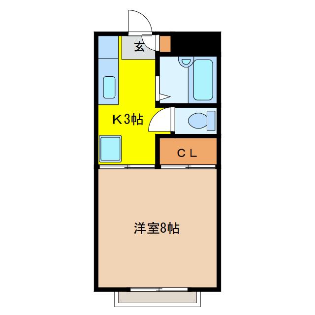 COTE D′OR(1K/2階)の間取り写真