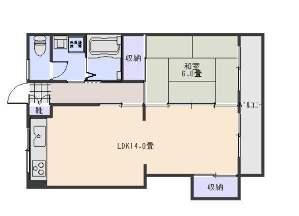 ライフイン慈眼寺(1LDK/2階)の間取り写真