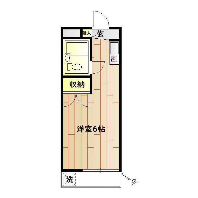 エミナンス東方 部屋番号205(ワンルーム/2階)の間取り写真