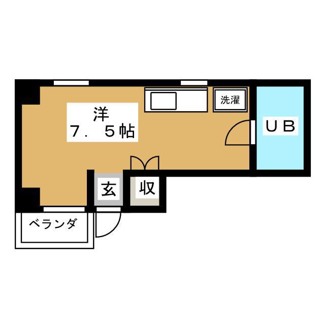 MKハイツ(ワンルーム/1階)の間取り写真