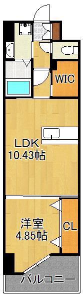 ギャラン二島(1LDK/14階)の間取り写真