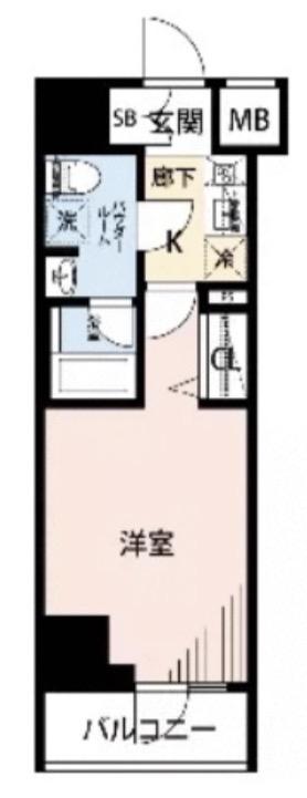 マイナビステイ深川門前仲町(1K/5階)の間取り写真