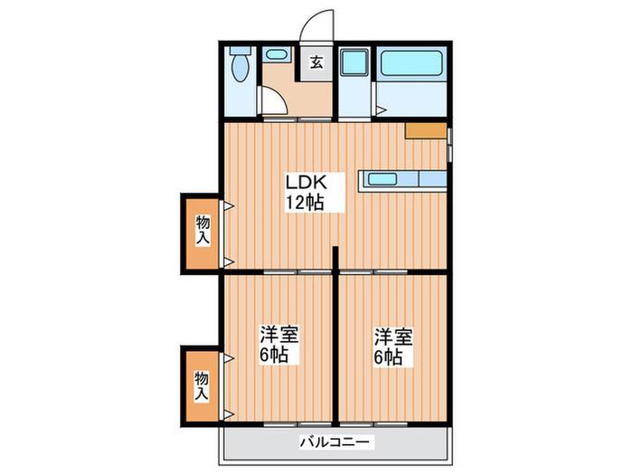 雅マンション(2LDK/4階)の間取り写真