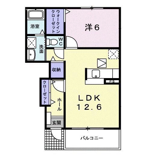 プリマ・クラッセ B(1LDK/1階)の間取り写真