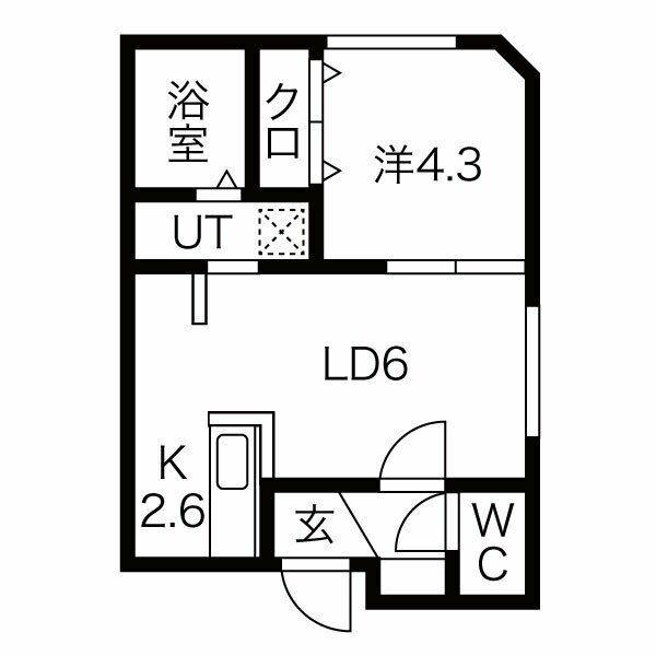NEWS発寒南(1LDK/2階)の間取り写真