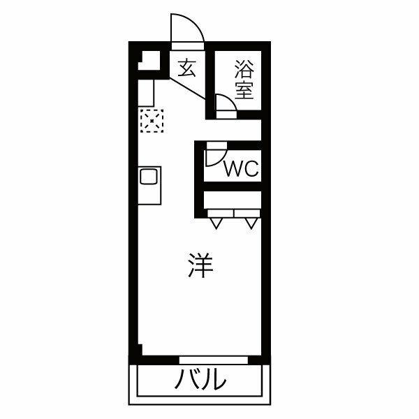 ドムスOGAWA(ワンルーム/2階)の間取り写真