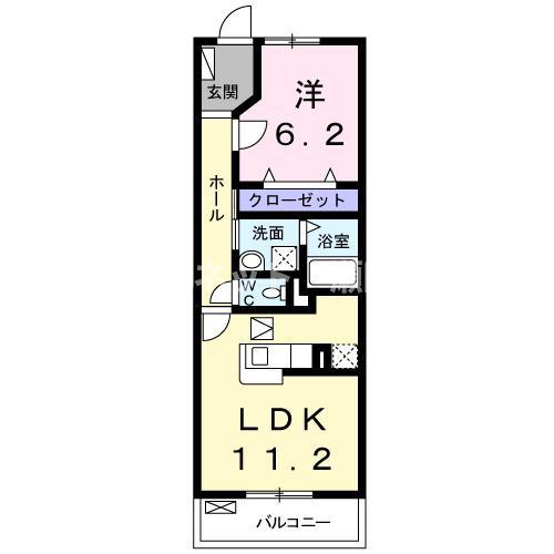 ソレイユカヤノV(2LDK/1階)の間取り写真