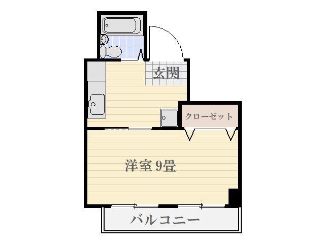 甲南ビル(1K/4階)の間取り写真