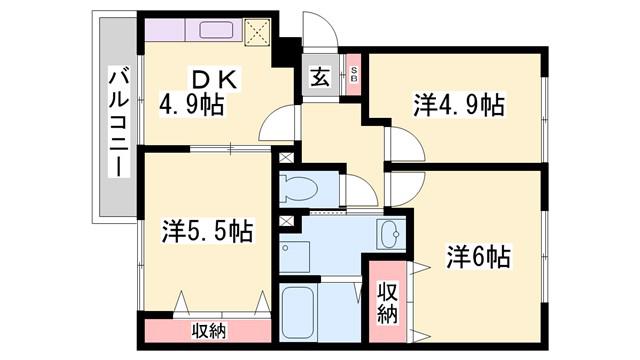 TSコスモス(3DK/3階)の間取り写真