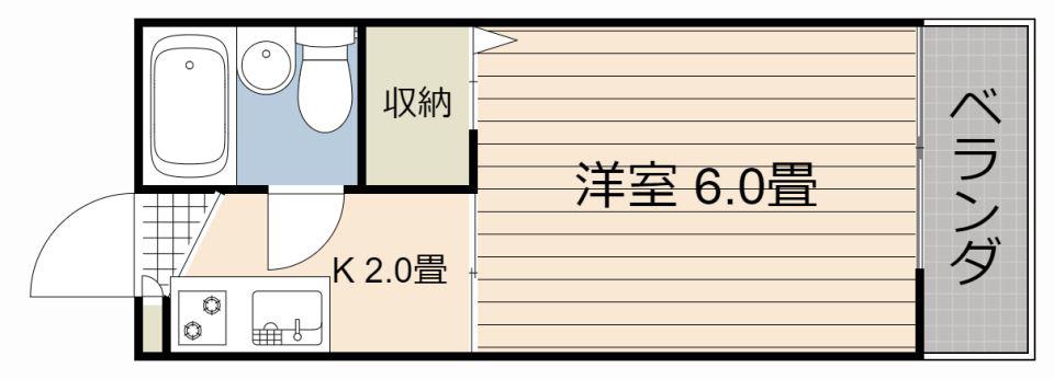 大山ハイツ(1K/3階)の間取り写真