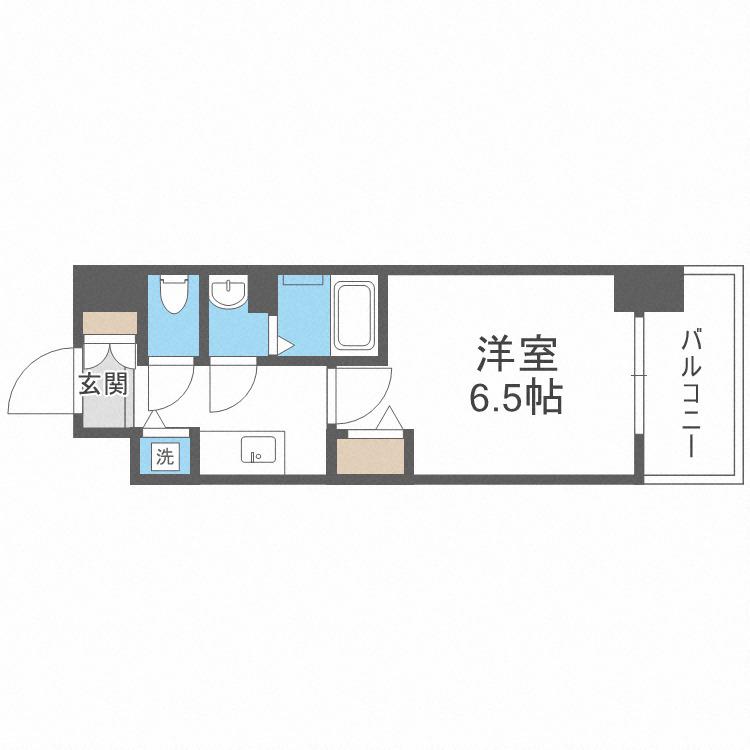 アドバンス大阪バレンシア(1K/13階)の間取り写真