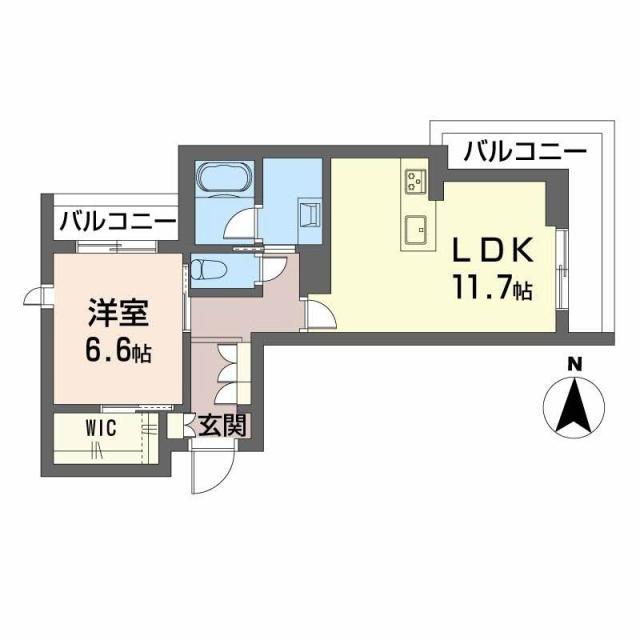 K&Jフォレストライト(1LDK/2階)の間取り写真