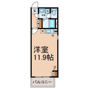CONCORD(ワンルーム/2階)の間取り写真