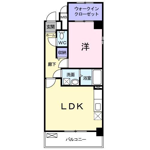 カーサAN(1LDK/3階)の間取り写真
