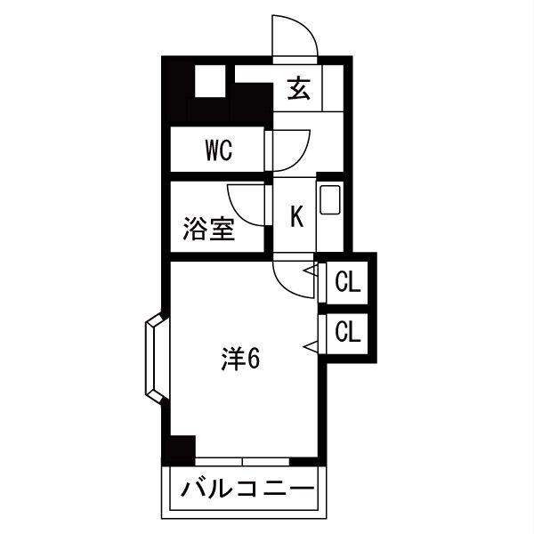 リアナ小牧アパートメント(1K/3階)の間取り写真