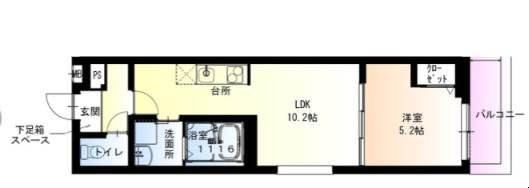 フジパレス東花園駅北I番館(1LDK/3階)の間取り写真