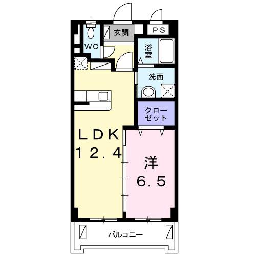 ヴィラ レグルス III(1LDK/4階)の間取り写真