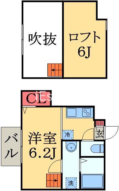 ユーマハイツ(1K/1階)の間取り写真
