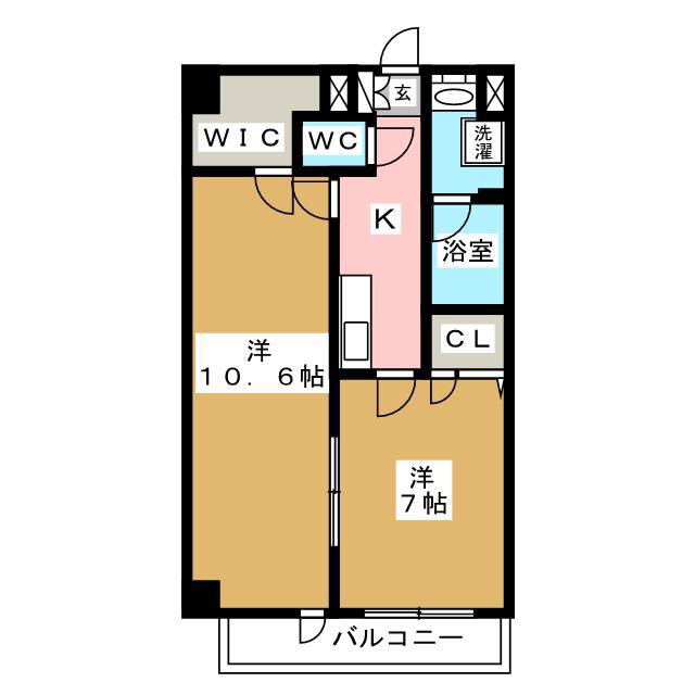 エスポワール成増(2K/4階)の間取り写真