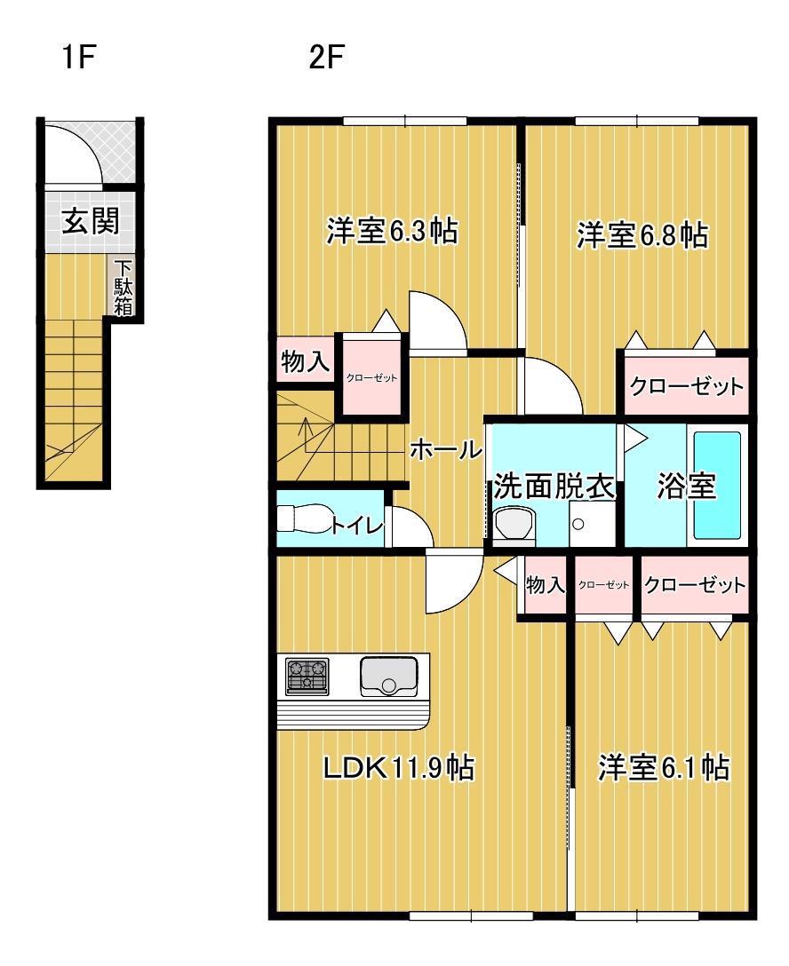 DIA MOOR III(3LDK/2階)の間取り写真