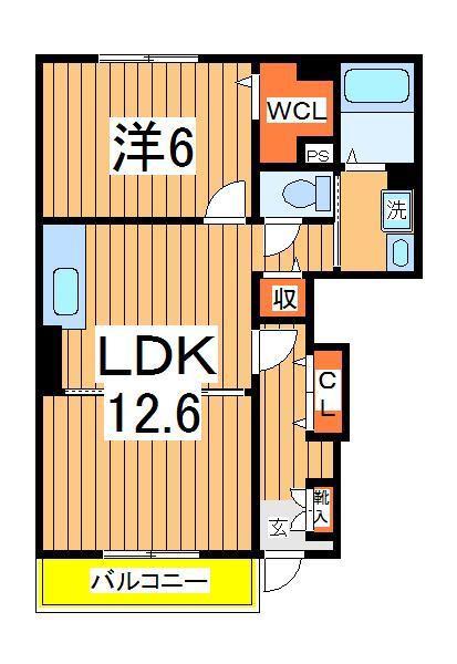 アルバシエロⅢ(1LDK/1階)の間取り写真