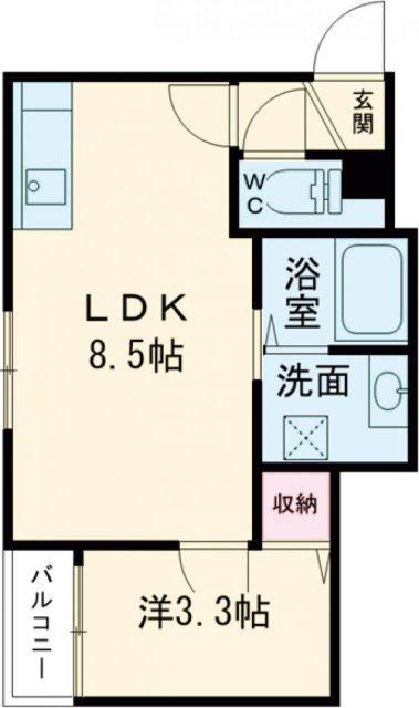WISTERIA折尾(1LDK/2階)の間取り写真