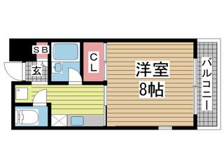 モナハイツ八雲(1K/4階)の間取り写真