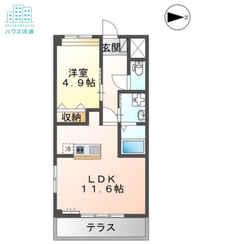 KO OLINA(1LDK/1階)の間取り写真