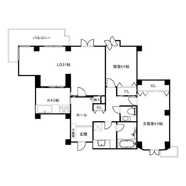 東馬込 高級(2LDK/2階)の間取り写真