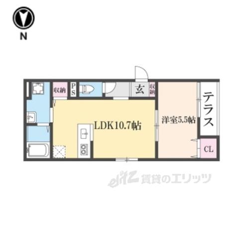 TEKO宮之阪(1LDK/1階)の間取り写真