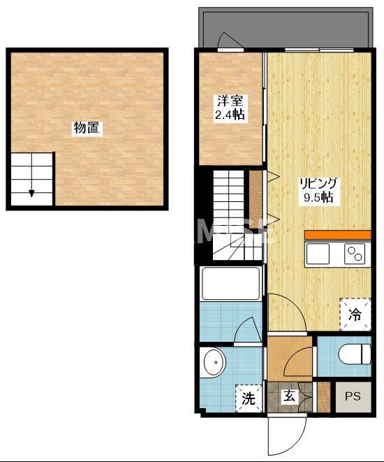 ヴィオラ矢上弐番館(1LDK/B1階)の間取り写真