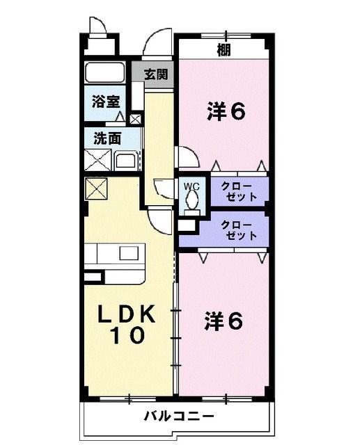 カーサ・プラシード I(2LDK/3階)の間取り写真