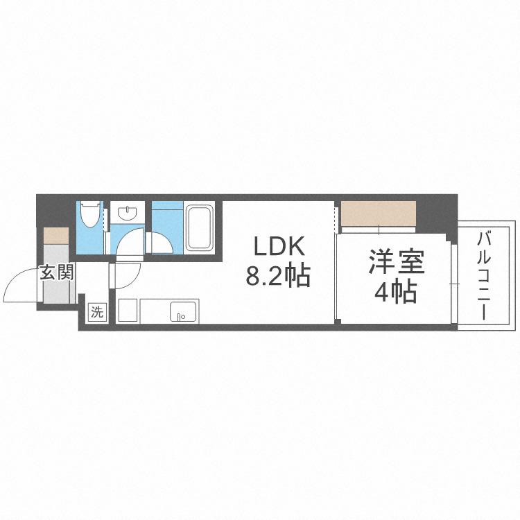ブエナビスタ桜ノ宮イースト(1LDK/2階)の間取り写真
