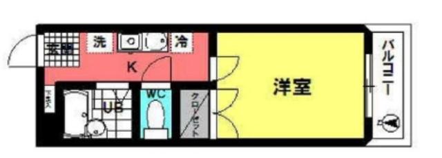 ハイムあや(1K/2階)の間取り写真