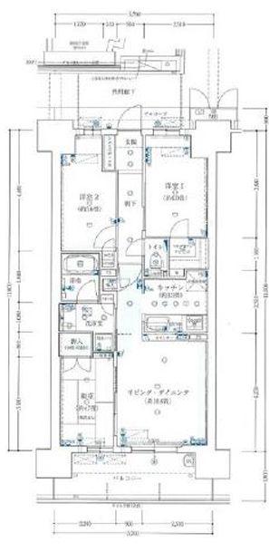 大阪ベイレジデンス(3LDK/13階)の間取り写真