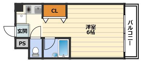 サンエスト南森町II(1K/4階)の間取り写真