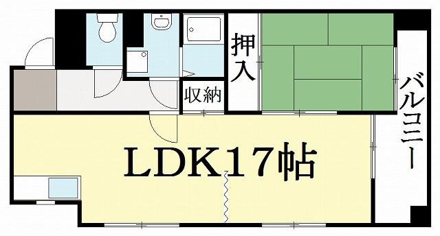 ビラクレール(1LDK/7階)の間取り写真