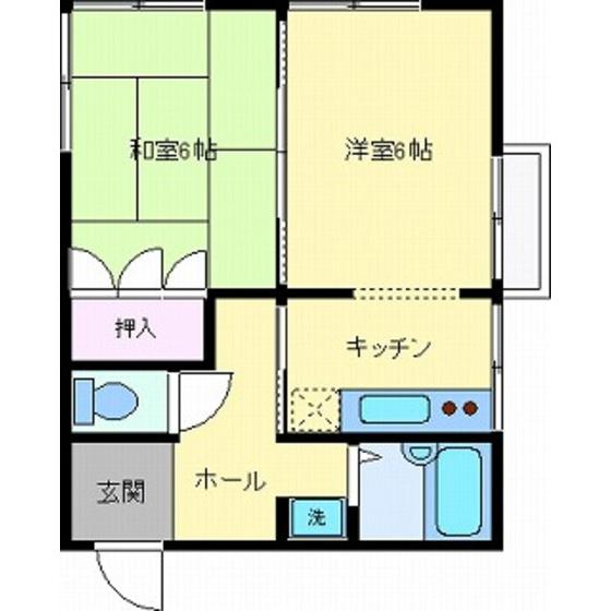 ブルーオーシャン(1LDK/2階)の間取り写真