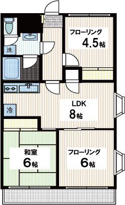 ハイムサンライズ(3DK/2階)の間取り写真