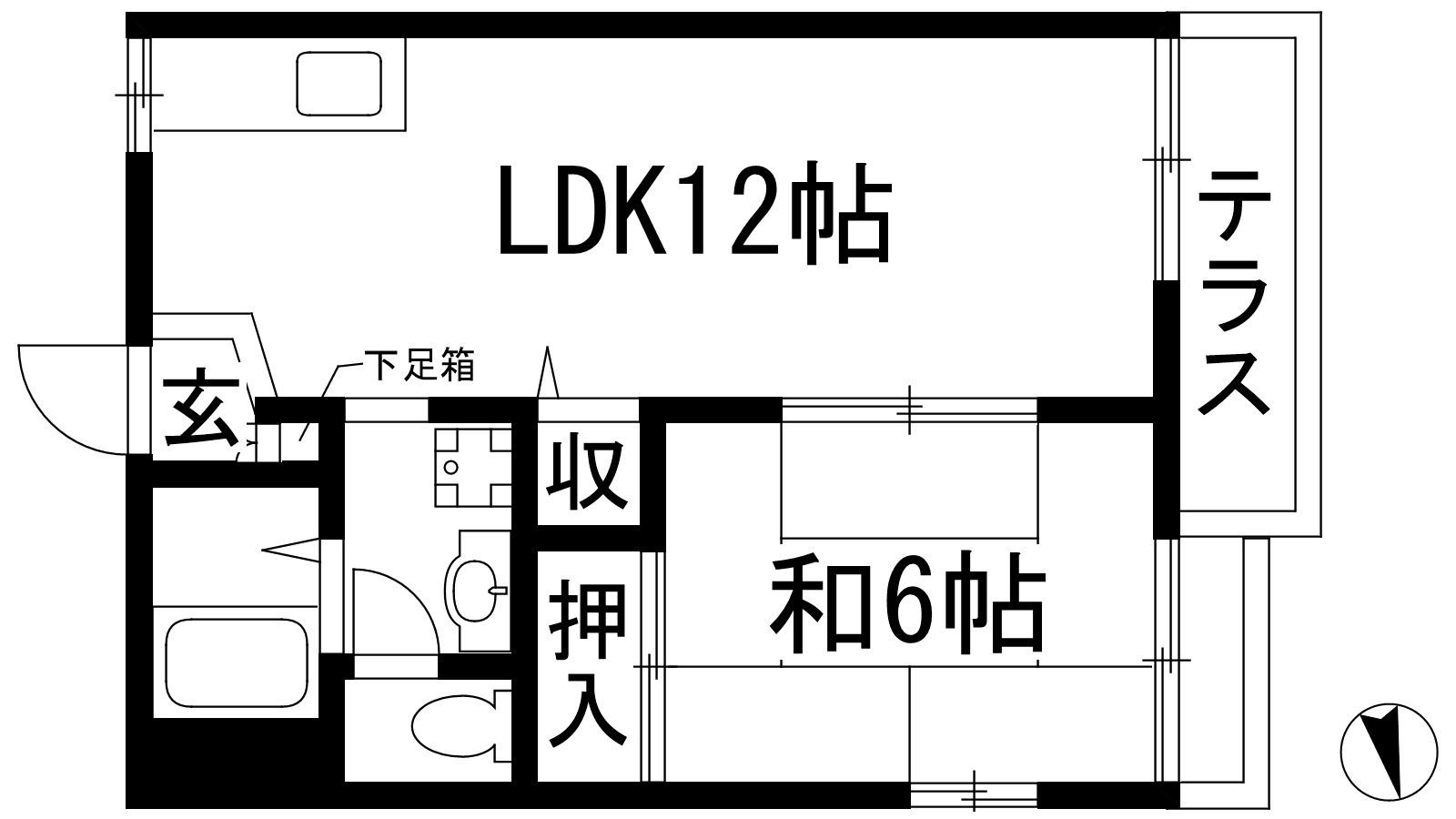 メゾン土谷B棟(1LDK/1階)の間取り写真